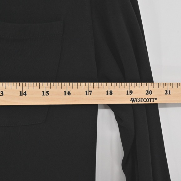 ZARA Shirt Dress Size S Black VNeck Whimsical Preppy Relaxed‎ Roll Tab Sleeve - Picture 4 of 13